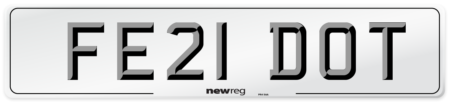 FE21 DOT Number Plate from New Reg